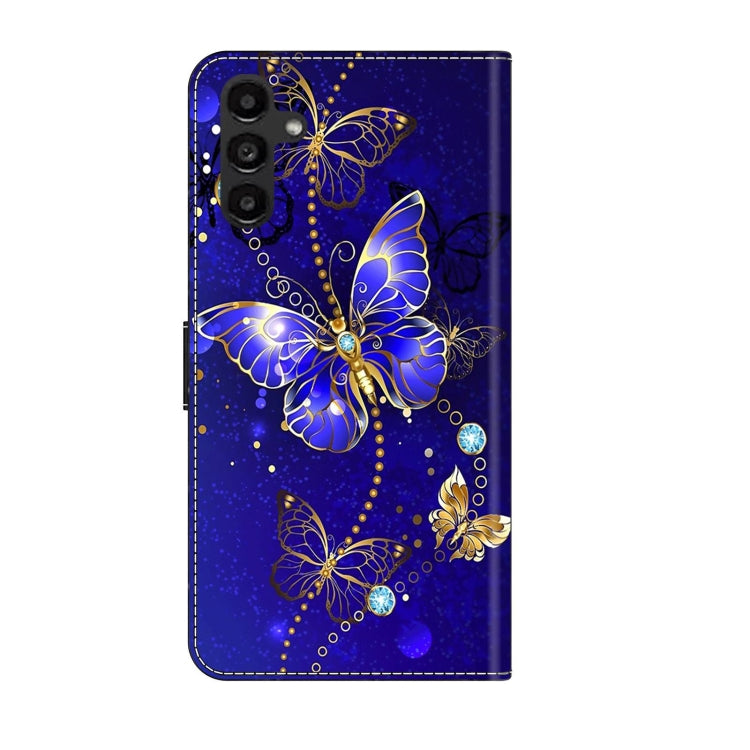 For Samsung Galaxy A14 4G / 5G Crystal 3D Shockproof Protective Leather Phone Case(Diamond Butterfly) by buy2fix