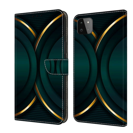 For Samsung Galaxy A22 5G Crystal 3D Shockproof Protective Leather Phone Case(Gold Outline) by buy2fix