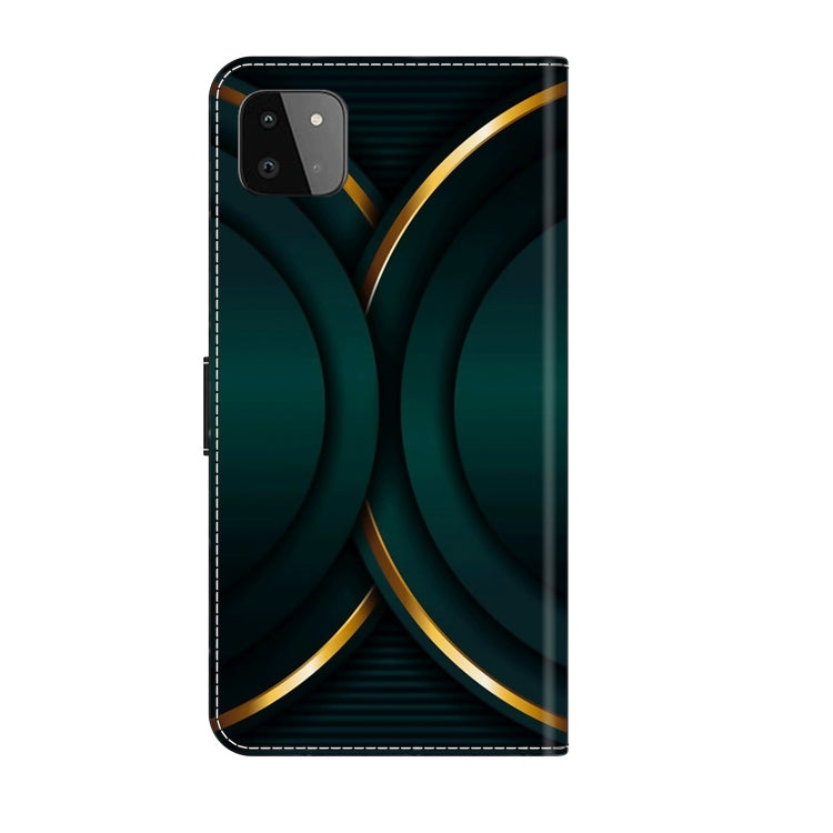 For Samsung Galaxy A22 5G Crystal 3D Shockproof Protective Leather Phone Case(Gold Outline) by buy2fix