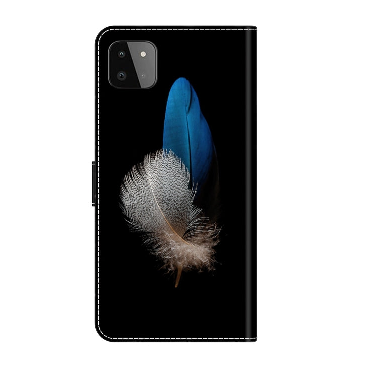 For Samsung Galaxy A22 5G Crystal 3D Shockproof Protective Leather Phone Case(Two Branches) by buy2fix