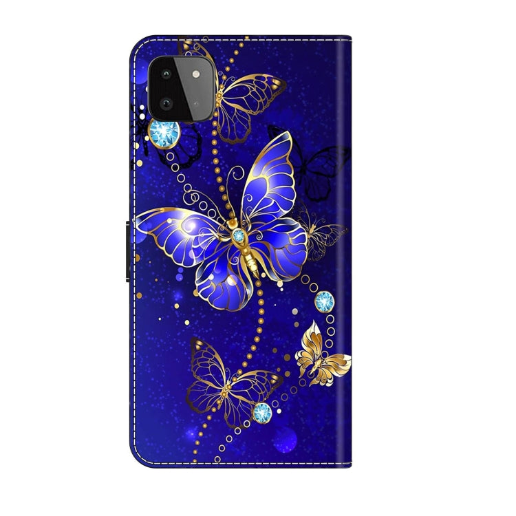 For Samsung Galaxy A22 5G Crystal 3D Shockproof Protective Leather Phone Case(Diamond Butterfly) by buy2fix
