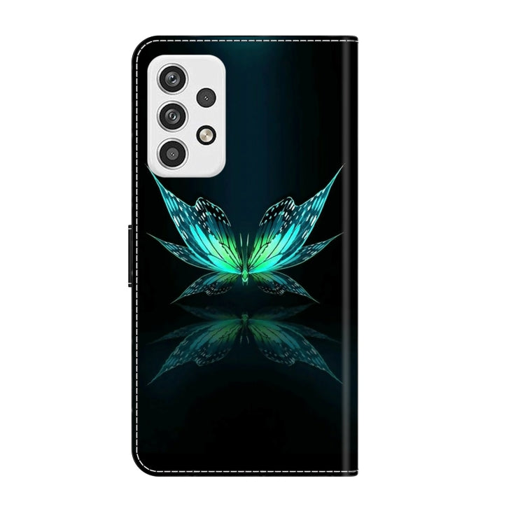 For Samsung Galaxy A23 5G Crystal 3D Shockproof Protective Leather Phone Case(Reflection Dutterfly) by buy2fix