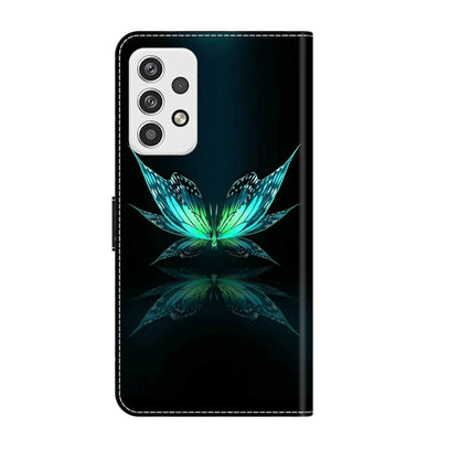 For Samsung Galaxy A23 5G Crystal 3D Shockproof Protective Leather Phone Case(Reflection Dutterfly) by buy2fix