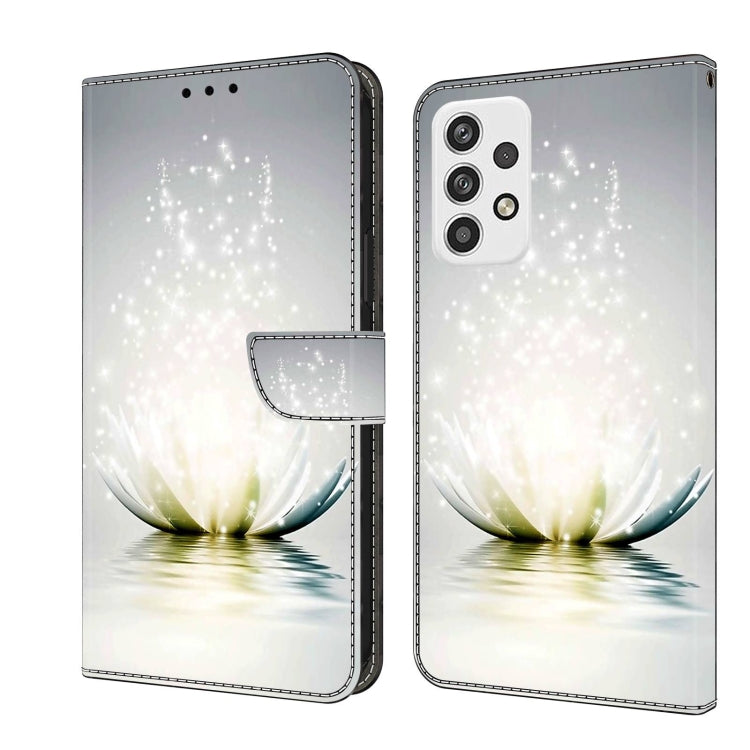 For Samsung Galaxy A23 5G Crystal 3D Shockproof Protective Leather Phone Case(Light Lotus) by buy2fix
