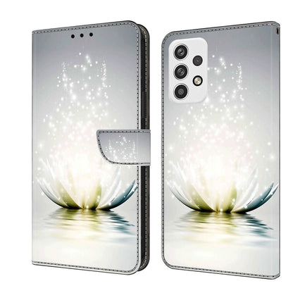 For Samsung Galaxy A23 5G Crystal 3D Shockproof Protective Leather Phone Case(Light Lotus) by buy2fix