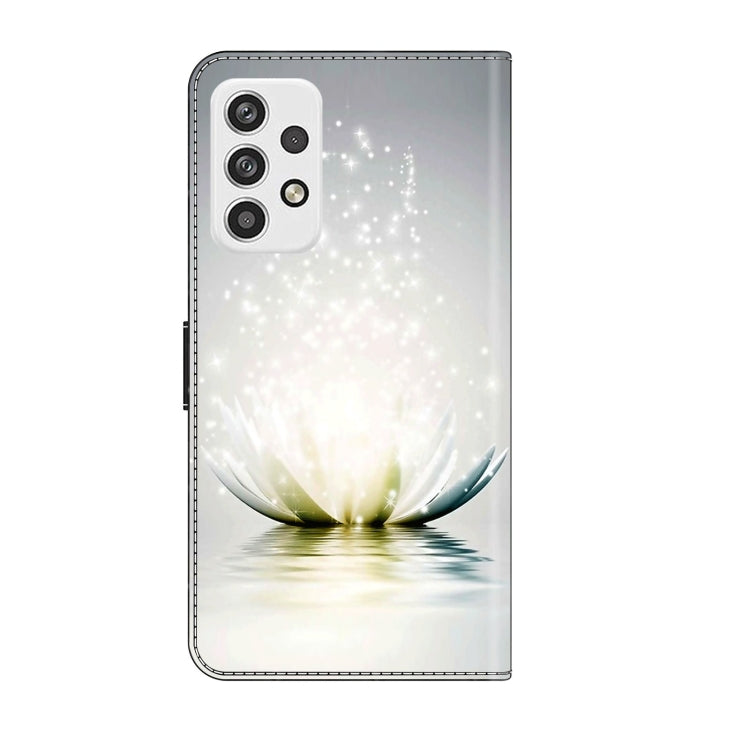 For Samsung Galaxy A23 5G Crystal 3D Shockproof Protective Leather Phone Case(Light Lotus) by buy2fix