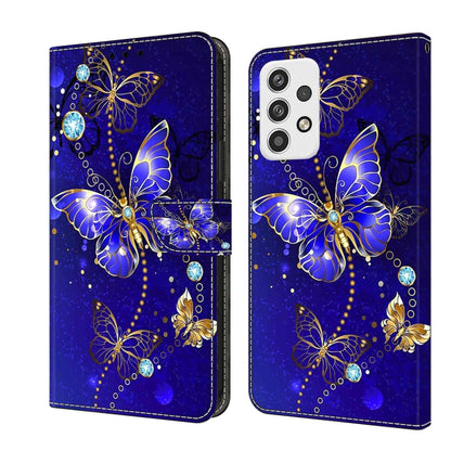 For Samsung Galaxy A23 5G Crystal 3D Shockproof Protective Leather Phone Case(Diamond Butterfly) by buy2fix