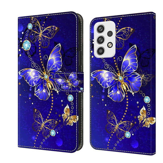 For Samsung Galaxy A23 5G Crystal 3D Shockproof Protective Leather Phone Case(Diamond Butterfly) by buy2fix