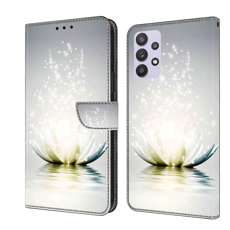 For Samsung Galaxy A32 5G Crystal 3D Shockproof Protective Leather Phone Case(Light Lotus) by buy2fix