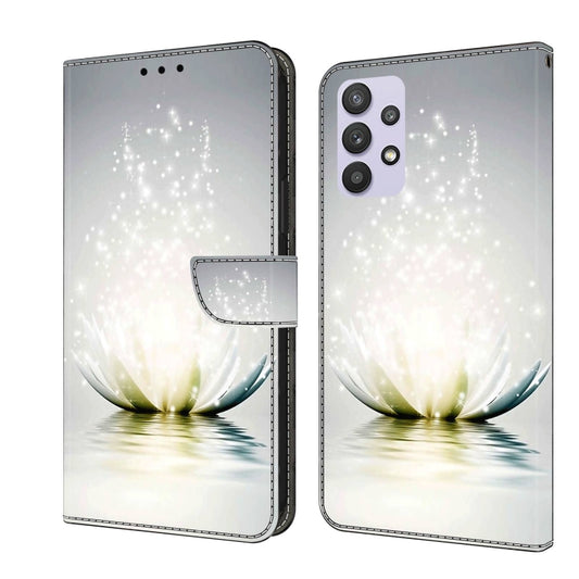 For Samsung Galaxy A32 5G Crystal 3D Shockproof Protective Leather Phone Case(Light Lotus) by buy2fix