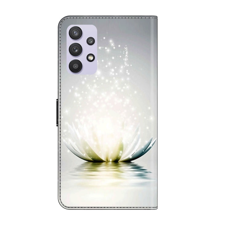 For Samsung Galaxy A32 5G Crystal 3D Shockproof Protective Leather Phone Case(Light Lotus) by buy2fix