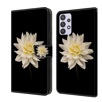 For Samsung Galaxy A32 5G Crystal 3D Shockproof Protective Leather Phone Case(White Flower) - Galaxy Phone Cases by buy2fix | Online Shopping UK | buy2fix