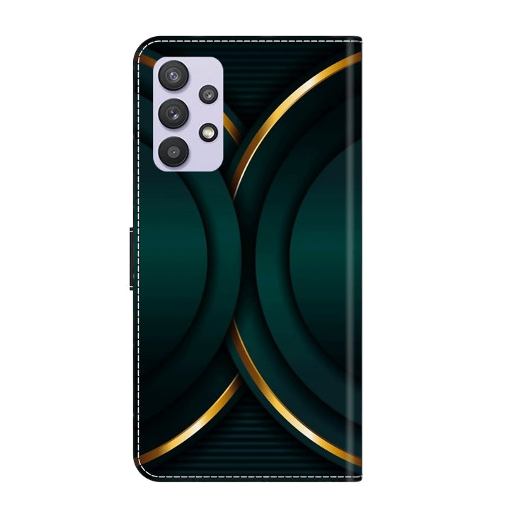 For Samsung Galaxy A32 5G Crystal 3D Shockproof Protective Leather Phone Case(Gold Outline) by buy2fix