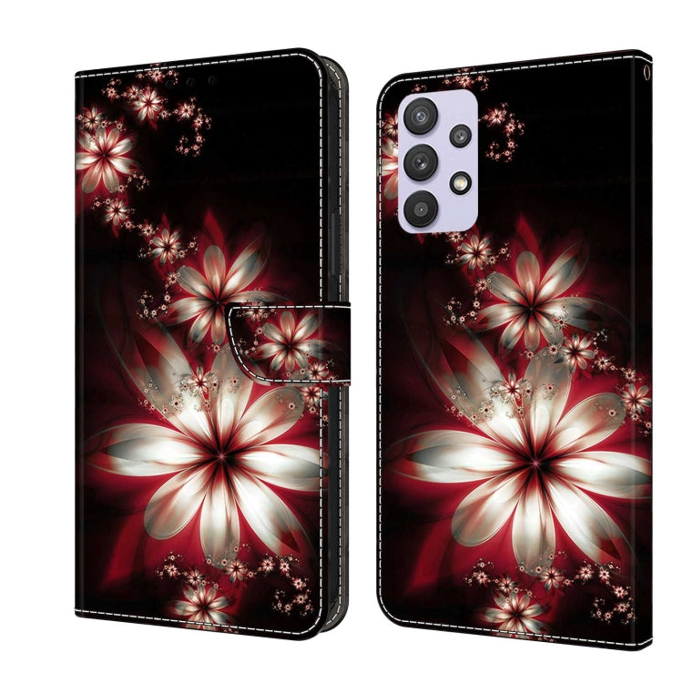 For Samsung Galaxy A32 5G Crystal 3D Shockproof Protective Leather Phone Case(Fantastic Flower) by buy2fix
