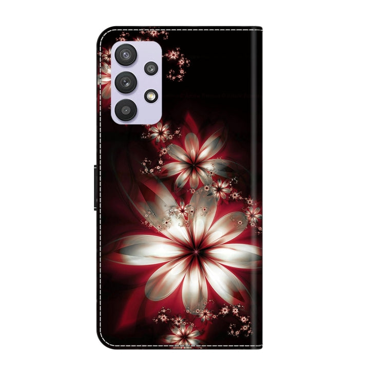 For Samsung Galaxy A32 5G Crystal 3D Shockproof Protective Leather Phone Case(Fantastic Flower) by buy2fix