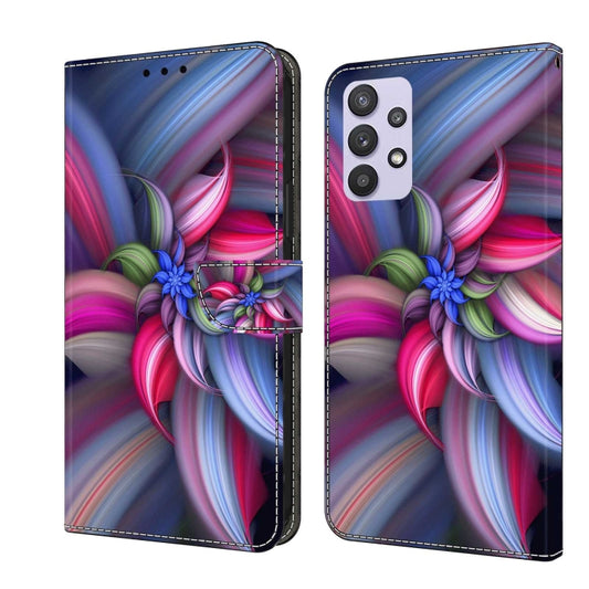 For Samsung Galaxy A32 5G Crystal 3D Shockproof Protective Leather Phone Case(Colorful Flower) by buy2fix