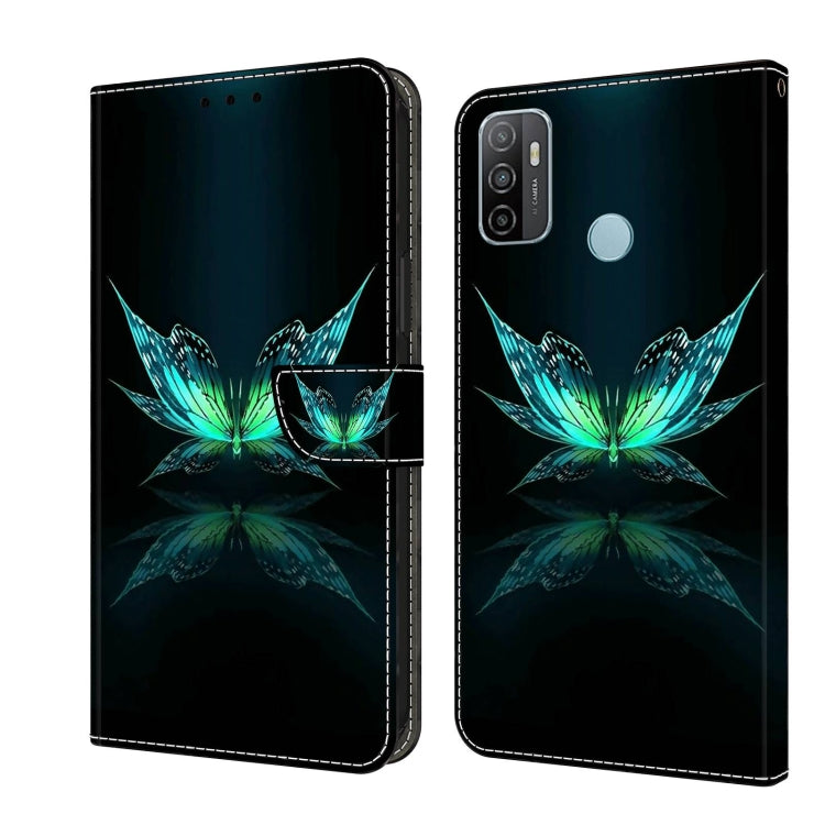 For Samsung Galaxy A33 5G Crystal 3D Shockproof Protective Leather Phone Case(Reflection Dutterfly) by buy2fix
