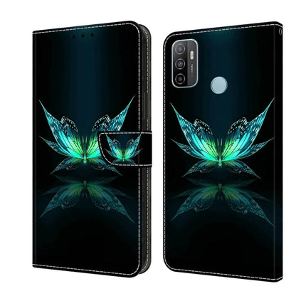 For Samsung Galaxy A33 5G Crystal 3D Shockproof Protective Leather Phone Case(Reflection Dutterfly) by buy2fix