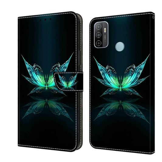 For Samsung Galaxy A33 5G Crystal 3D Shockproof Protective Leather Phone Case(Reflection Dutterfly) by buy2fix