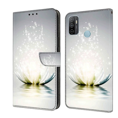 For Samsung Galaxy A33 5G Crystal 3D Shockproof Protective Leather Phone Case(Light Lotus) by buy2fix