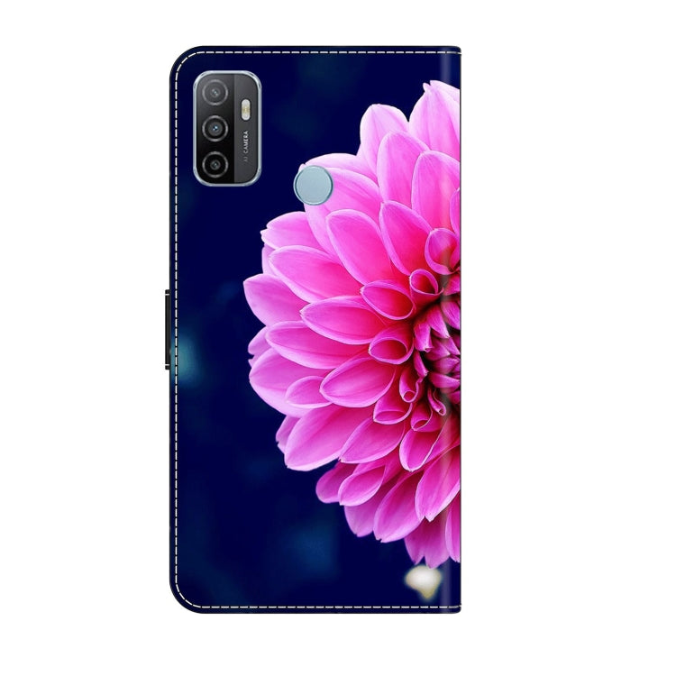 For Samsung Galaxy A33 5G Crystal 3D Shockproof Protective Leather Phone Case(Pink Petals) by buy2fix