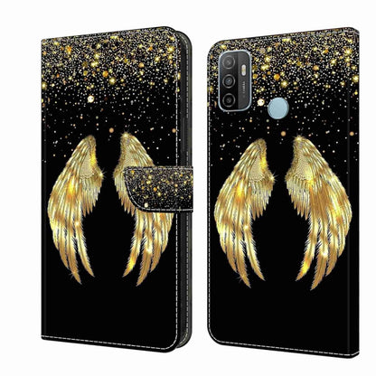 For Samsung Galaxy A33 5G Crystal 3D Shockproof Protective Leather Phone Case(Golden Wings) by buy2fix