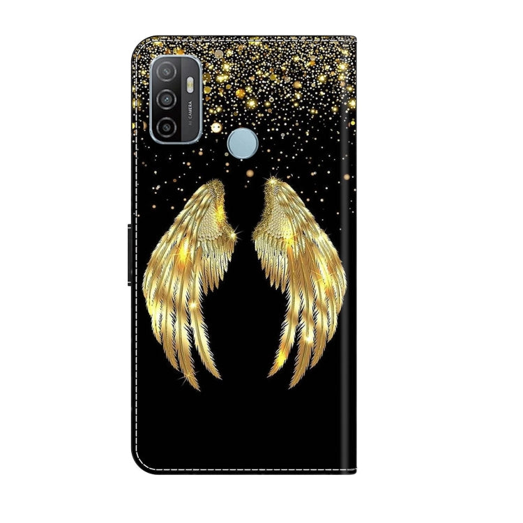 For Samsung Galaxy A33 5G Crystal 3D Shockproof Protective Leather Phone Case(Golden Wings) by buy2fix