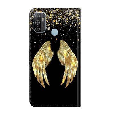 For Samsung Galaxy A33 5G Crystal 3D Shockproof Protective Leather Phone Case(Golden Wings) by buy2fix