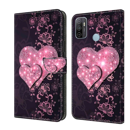 For Samsung Galaxy A33 5G Crystal 3D Shockproof Protective Leather Phone Case(Lace Love) by buy2fix