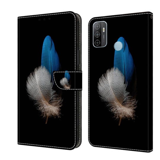 For Samsung Galaxy A33 5G Crystal 3D Shockproof Protective Leather Phone Case(Two Branches)