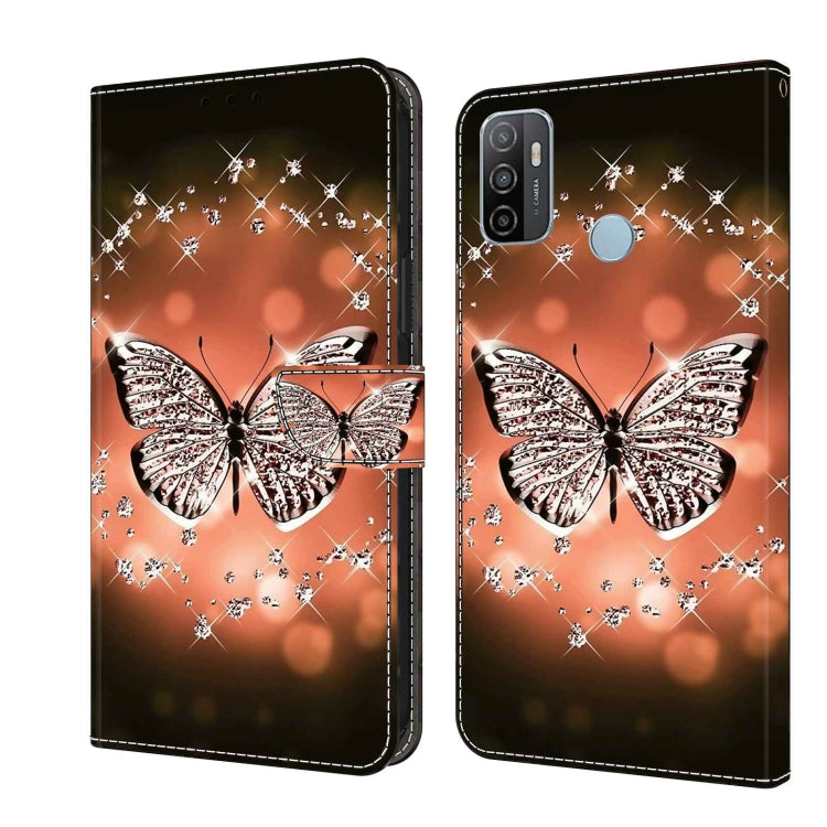 For Samsung Galaxy A33 5G Crystal 3D Shockproof Protective Leather Phone Case(Crystal Butterfly) by buy2fix
