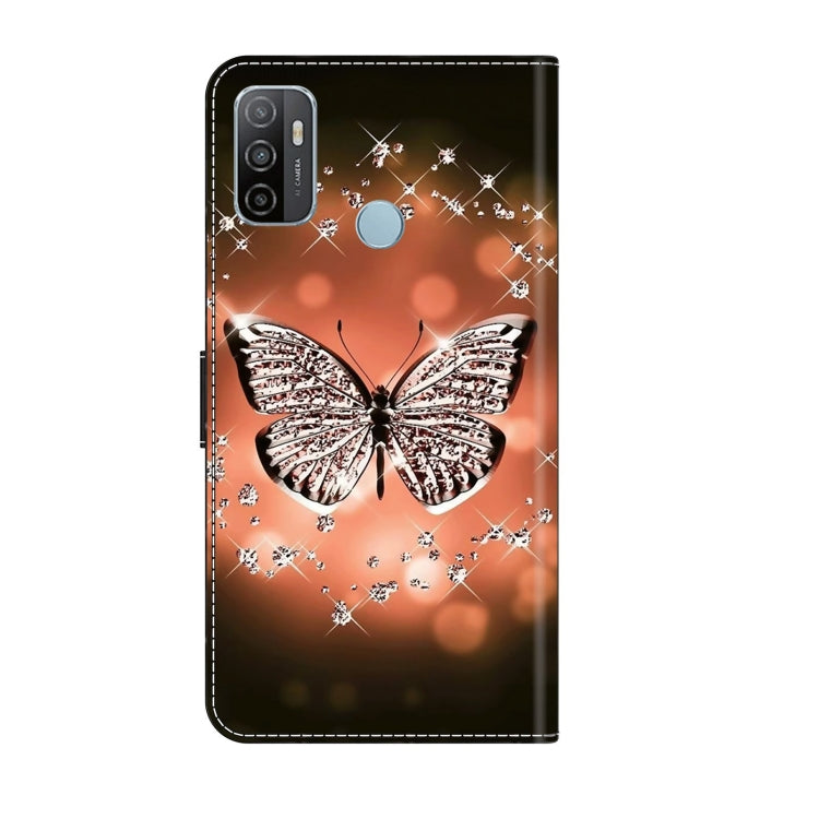 For Samsung Galaxy A33 5G Crystal 3D Shockproof Protective Leather Phone Case(Crystal Butterfly) by buy2fix