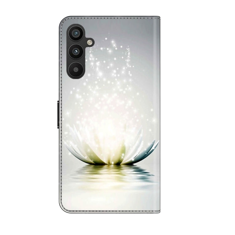For Samsung Galaxy A34 5G Crystal 3D Shockproof Protective Leather Phone Case(Light Lotus) by buy2fix
