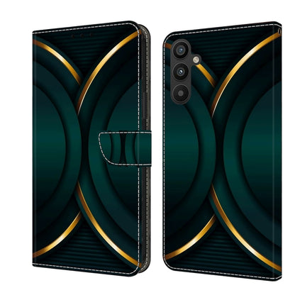 For Samsung Galaxy A34 5G Crystal 3D Shockproof Protective Leather Phone Case(Gold Outline) by buy2fix