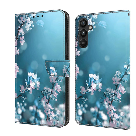 For Samsung Galaxy A34 5G Crystal 3D Shockproof Protective Leather Phone Case(Plum Flower) - Galaxy Phone Cases by buy2fix | Online Shopping UK | buy2fix