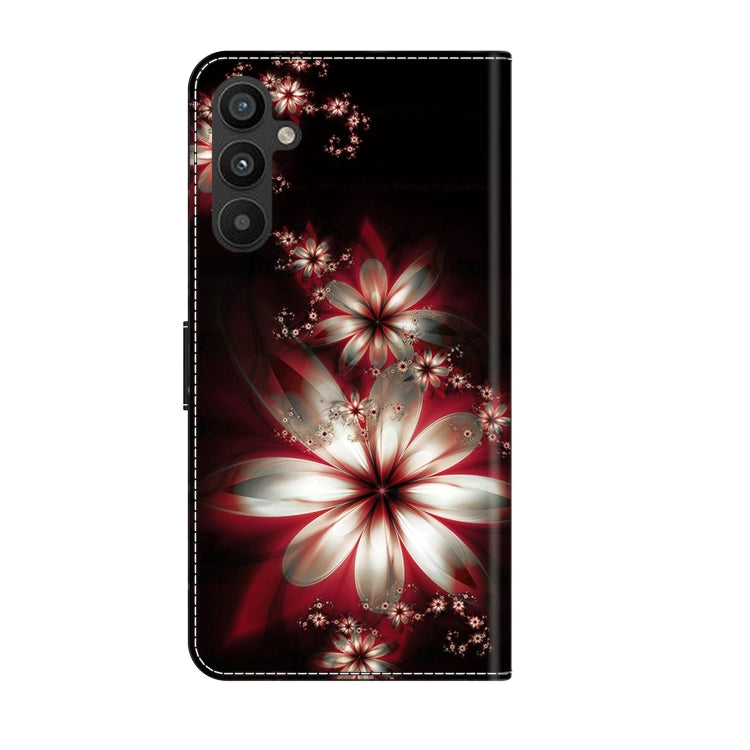 For Samsung Galaxy A34 5G Crystal 3D Shockproof Protective Leather Phone Case(Fantastic Flower) by buy2fix