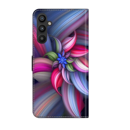 For Samsung Galaxy A34 5G Crystal 3D Shockproof Protective Leather Phone Case(Colorful Flower) by buy2fix