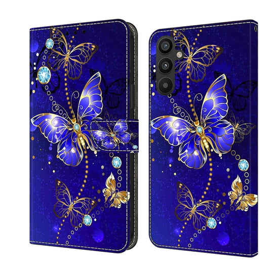 For Samsung Galaxy A34 5G Crystal 3D Shockproof Protective Leather Phone Case(Diamond Butterfly) - Galaxy Phone Cases by buy2fix | Online Shopping UK | buy2fix