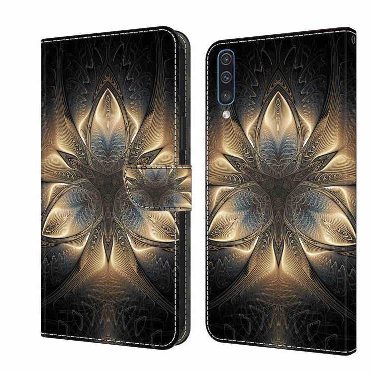 For Samsung Galaxy A50 Crystal 3D Shockproof Protective Leather Phone Case(Luminous Building) by buy2fix