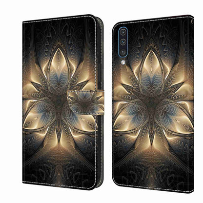 For Samsung Galaxy A50 Crystal 3D Shockproof Protective Leather Phone Case(Luminous Building) by buy2fix