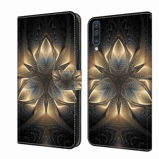 For Samsung Galaxy A50 Crystal 3D Shockproof Protective Leather Phone Case(Luminous Building) by buy2fix