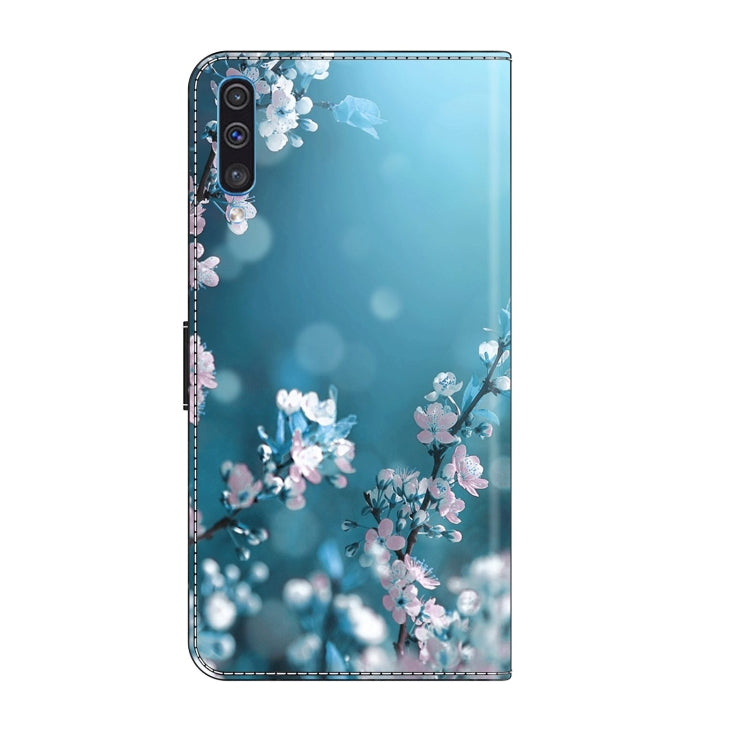 For Samsung Galaxy A50 Crystal 3D Shockproof Protective Leather Phone Case(Plum Flower) by buy2fix