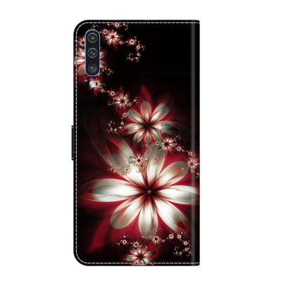 For Samsung Galaxy A50 Crystal 3D Shockproof Protective Leather Phone Case(Fantastic Flower) by buy2fix