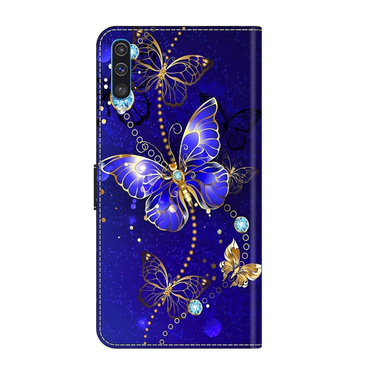 For Samsung Galaxy A50 Crystal 3D Shockproof Protective Leather Phone Case(Diamond Butterfly) by buy2fix