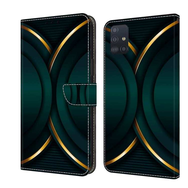 For Samsung Galaxy A51 4G Crystal 3D Shockproof Protective Leather Phone Case(Gold Outline) by buy2fix