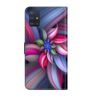 For Samsung Galaxy A51 4G Crystal 3D Shockproof Protective Leather Phone Case(Colorful Flower) by buy2fix