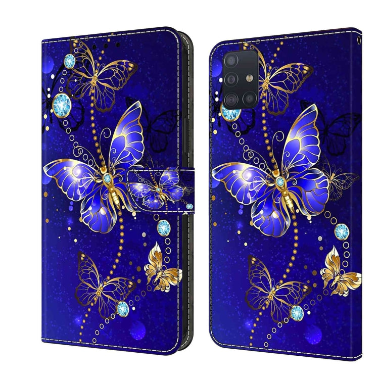 For Samsung Galaxy A51 4G Crystal 3D Shockproof Protective Leather Phone Case(Diamond Butterfly) by buy2fix