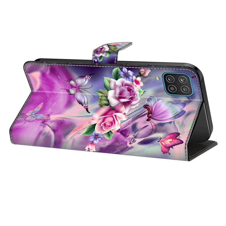 For Samsung Galaxy A52 / A52s 5G Crystal 3D Shockproof Protective Leather Phone Case(Butterfly) by buy2fix