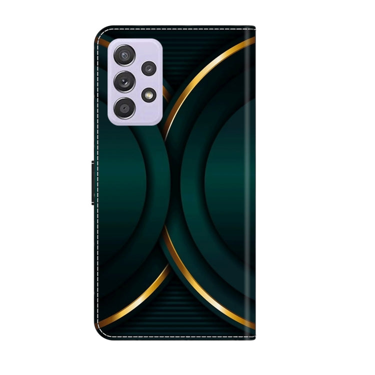 For Samsung Galaxy A52 / A52s 5G Crystal 3D Shockproof Protective Leather Phone Case(Gold Outline) by buy2fix