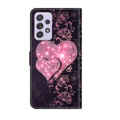 For Samsung Galaxy A52 / A52s 5G Crystal 3D Shockproof Protective Leather Phone Case(Lace Love) by buy2fix